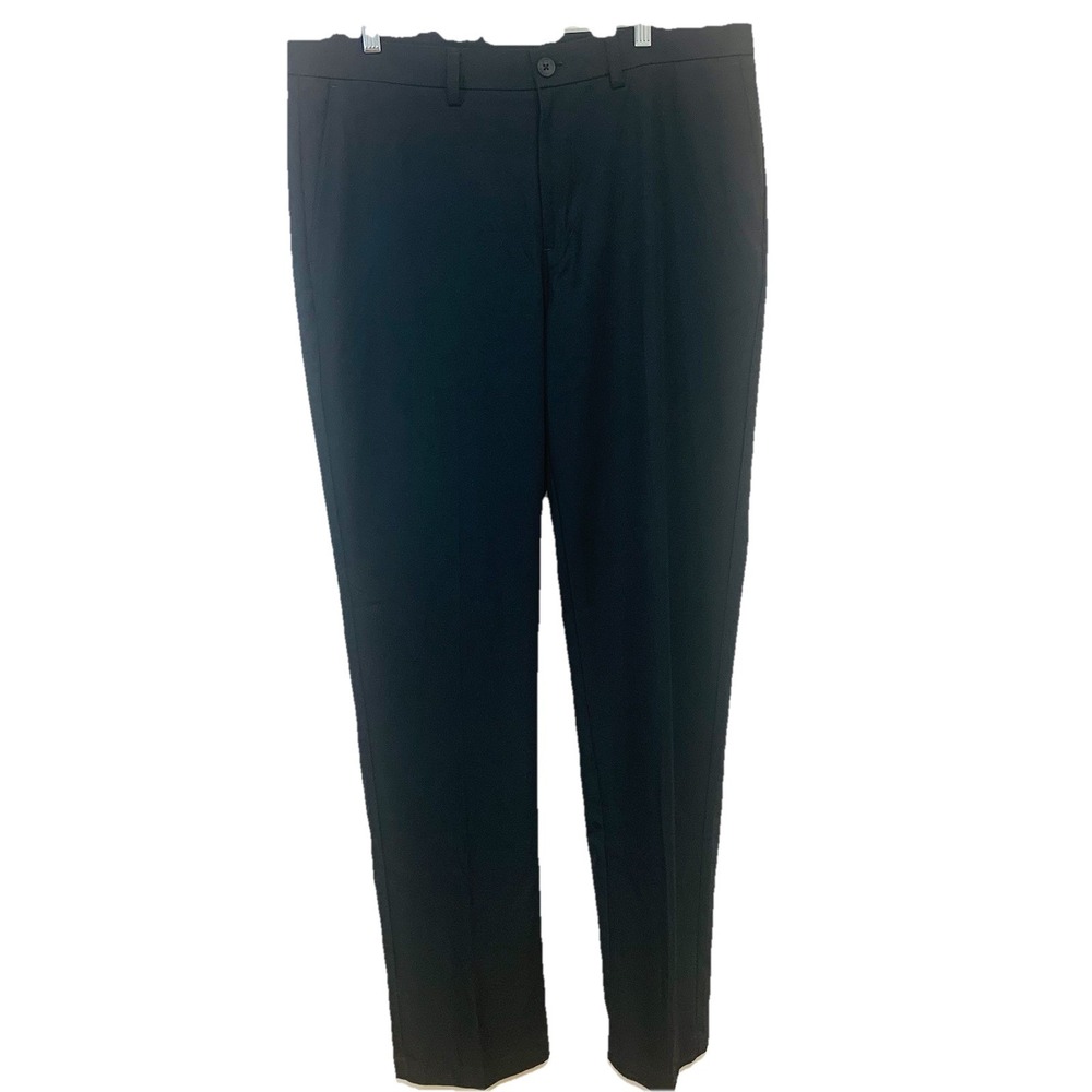 Haggar Trouser Pants Men 36x34 Black Straight Fit Career Business‎ Casual Travel